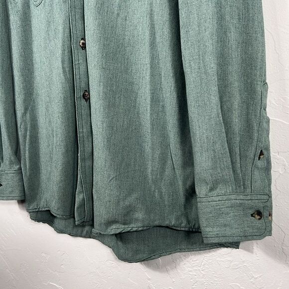 🔥🔥 TYNDALE FR Thick Heavy LS Button Down Shirt - Green - XL Reg - PERFECT - Picture 3 of 11